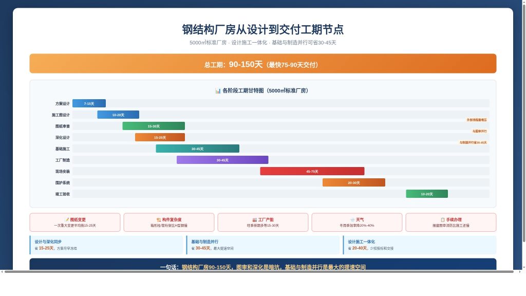 钢结构厂房从设计到交付的工期节点